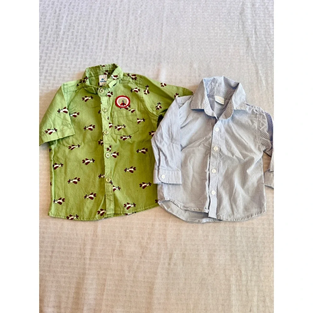 Baby Boy Clothes Bundle Carter's Boden Cat & Jack 3-12M Safari Gingham Denim 7pc